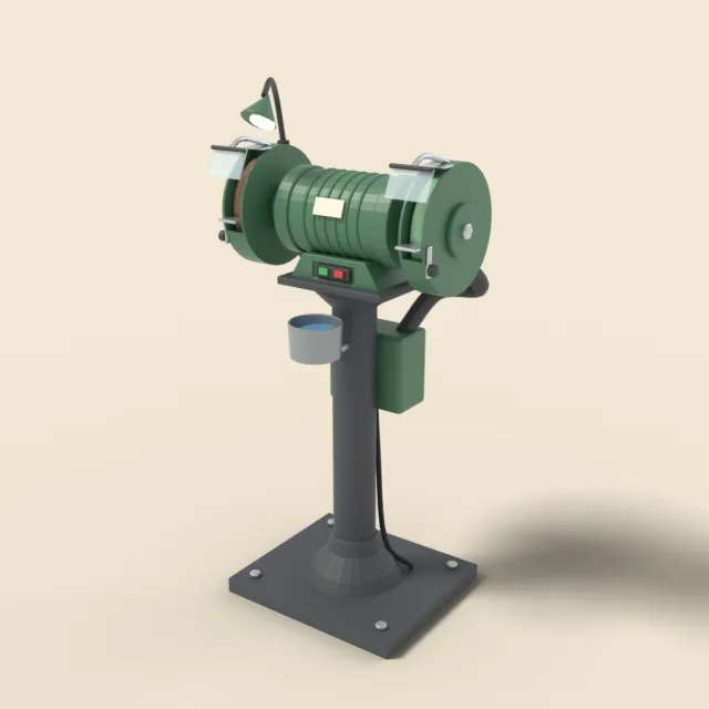 Pedestal grinder on stand