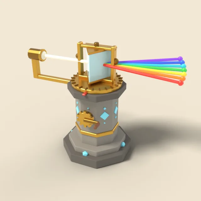 Light-splitting prism on stand