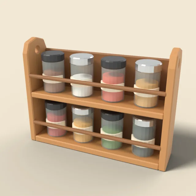Spice rack with jars