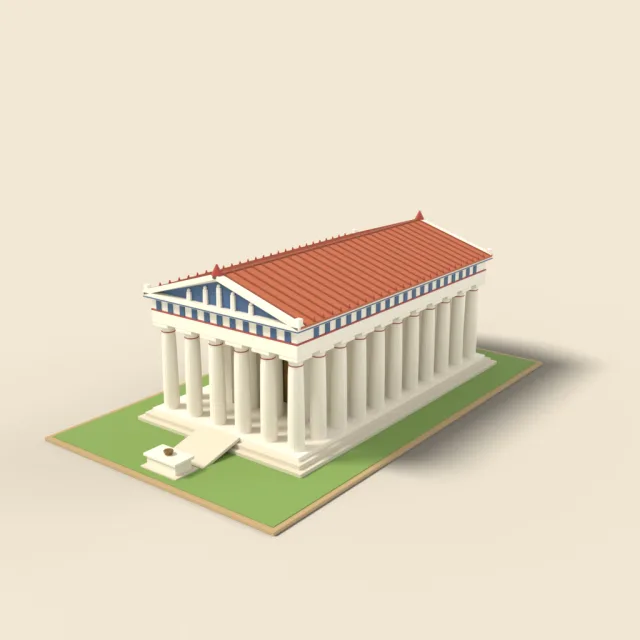 Greek temple with columns
