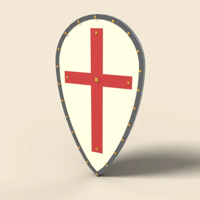 Kite shield with red cross