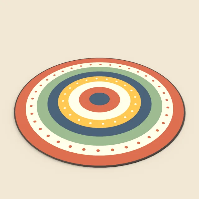 Concentric circle round rug