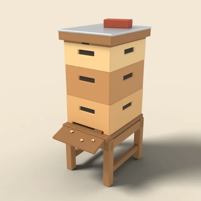 Wooden beehive box
