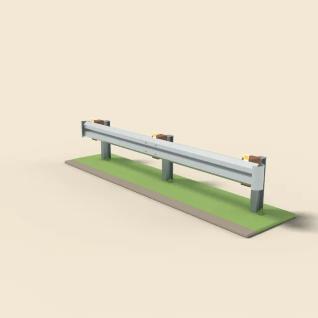 Steel guardrail section
