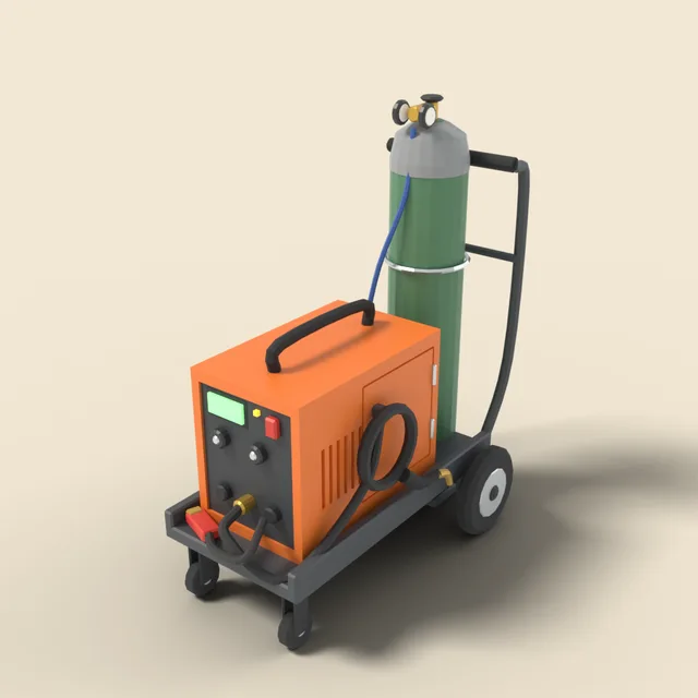 Welding machine on cart