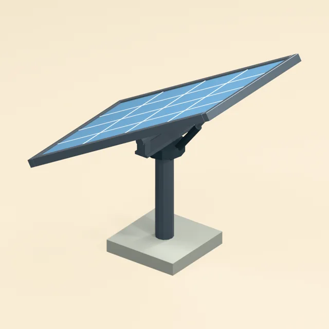 dual_axis_solar_tracker_tilting_panel_yoke_azimuth_bearing_actuator