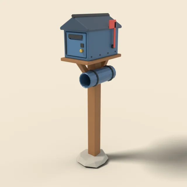 Outdoor mailbox on post