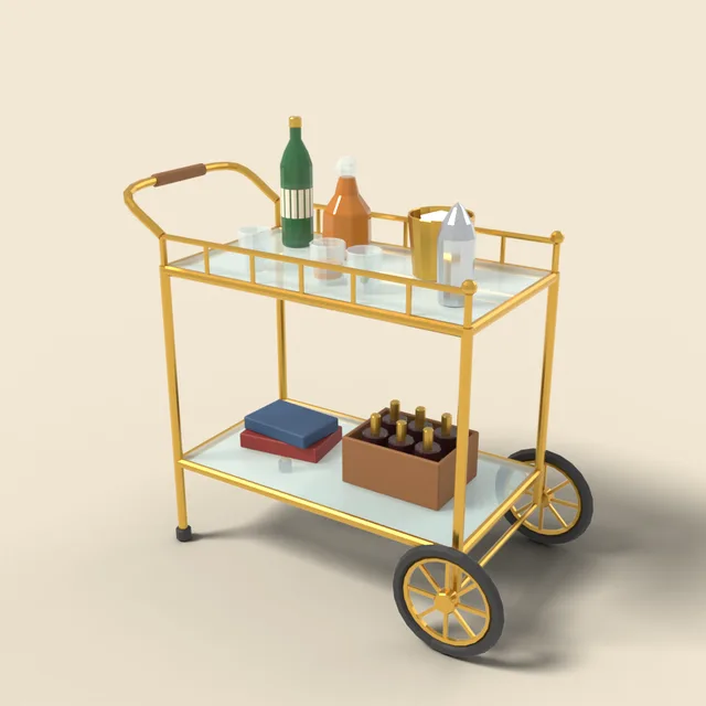 Brass bar cart