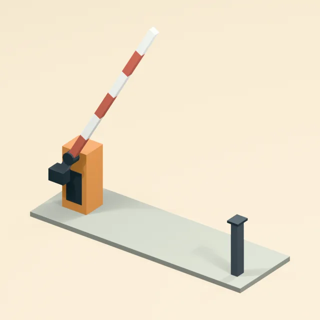raised_toll_barrier_counterweighted_pivot_boom_receiver_post