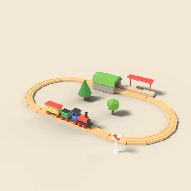Toy train track loop