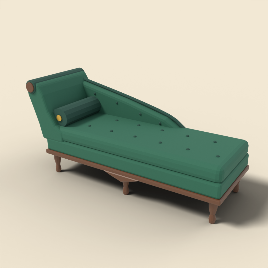 Chaise lounge in velvet