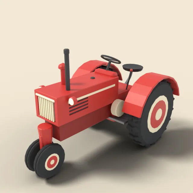 Red vintage tractor