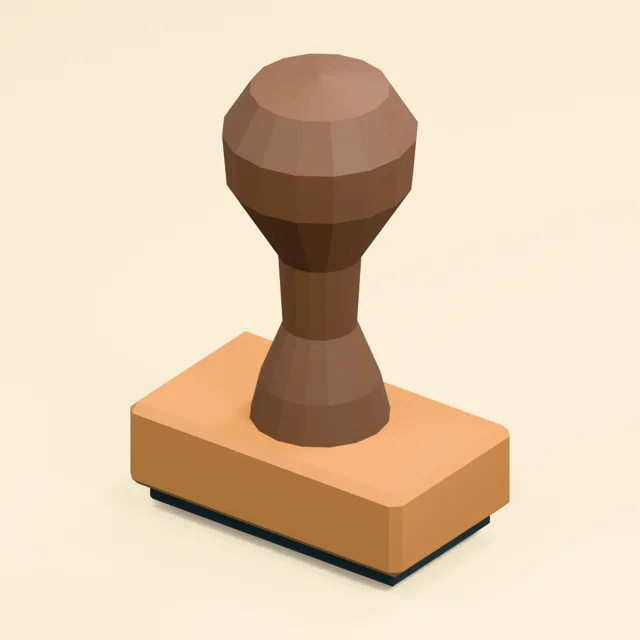 Turned-handle rubber stamp