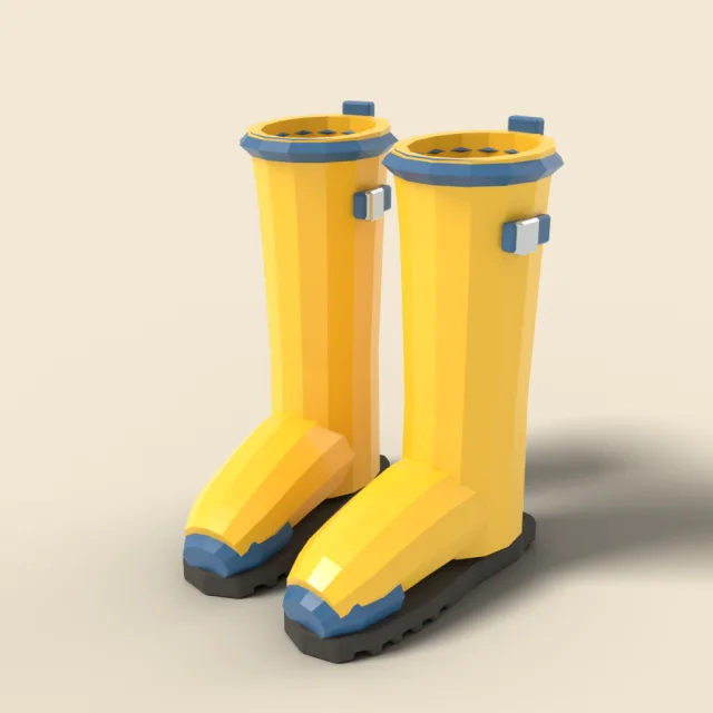 Pair of rubber rain boots