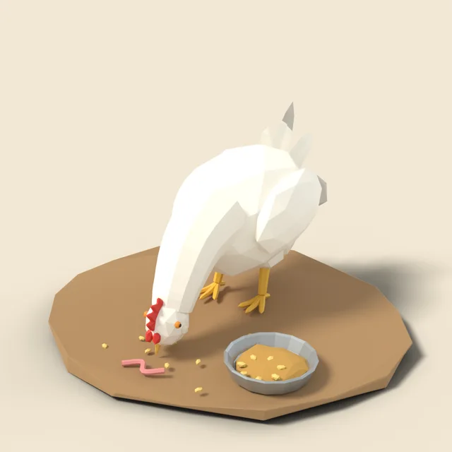 Pecking hen