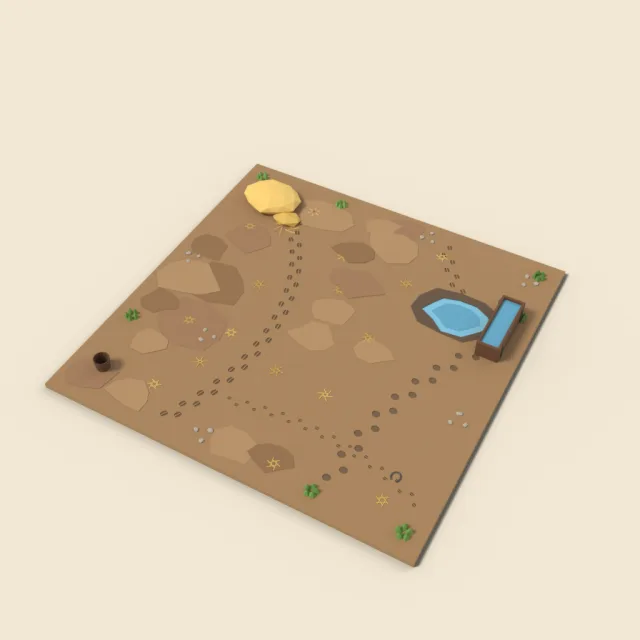 Farmyard dirt tile with hoof prints