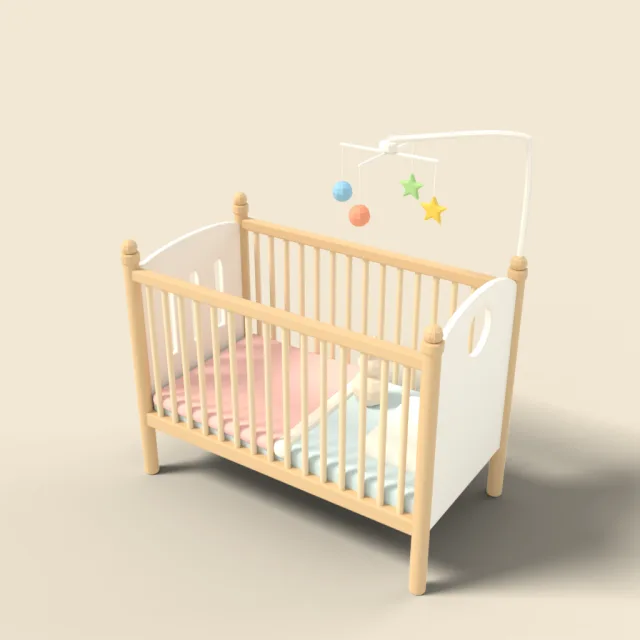 Wooden baby crib