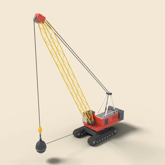 Wrecking ball crane