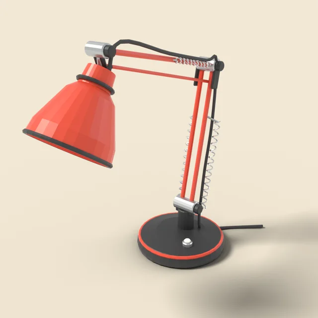 Desk lamp with spring arm