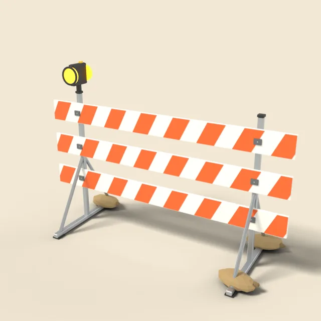 Construction barrier striped