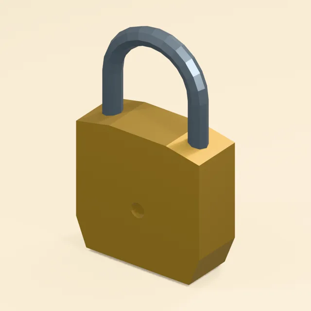 Brass padlock with blind keyway