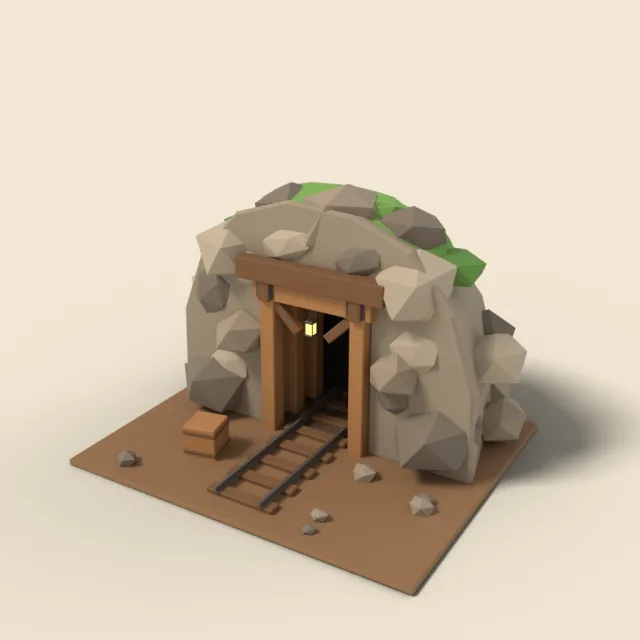 Timber-framed mine tunnel entrance