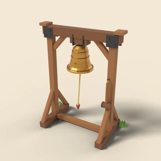 Bell switch on wooden frame