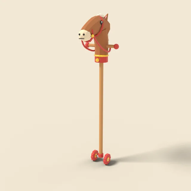 Hobby horse on stick