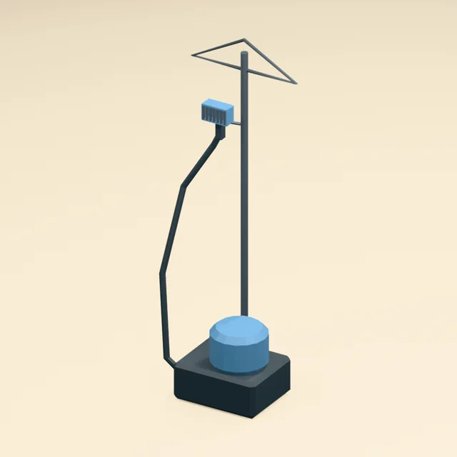 Standing garment steamer with hanger and docked steam head
