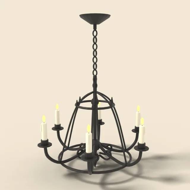 Wrought iron candle chandelier