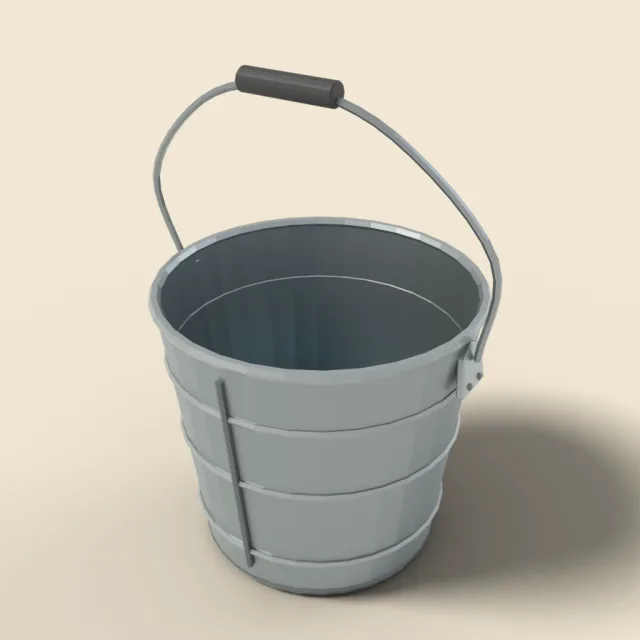 Galvanized metal bucket