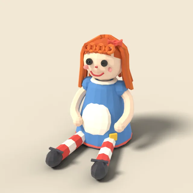 Rag doll with yarn hair