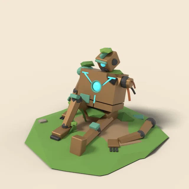 Dormant ancient automaton wreck