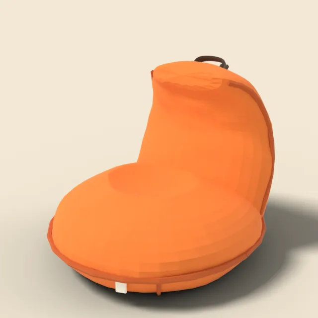 Bean bag chair in orange
