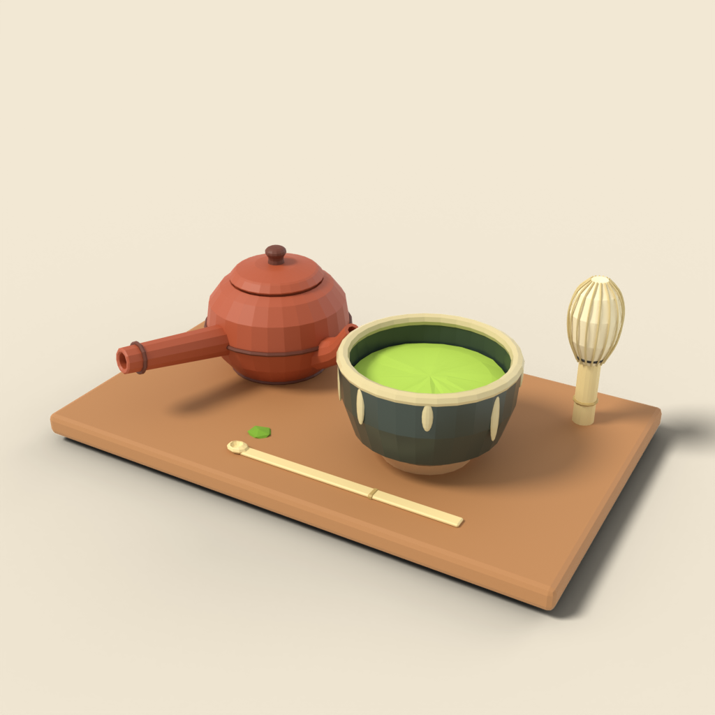 Teapot with matcha bowl