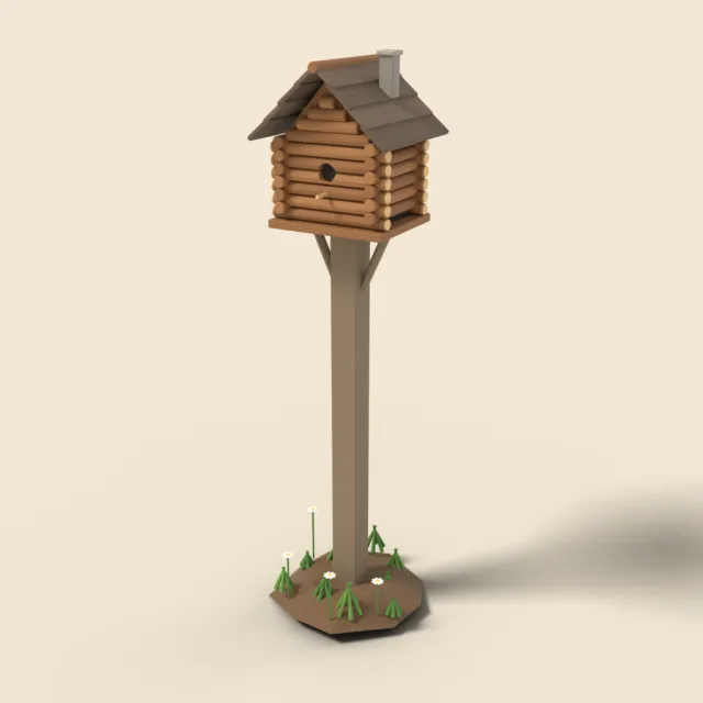 Log cabin birdhouse