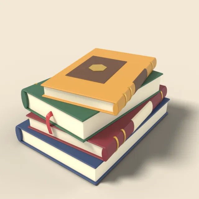 Small stack of hardcover books