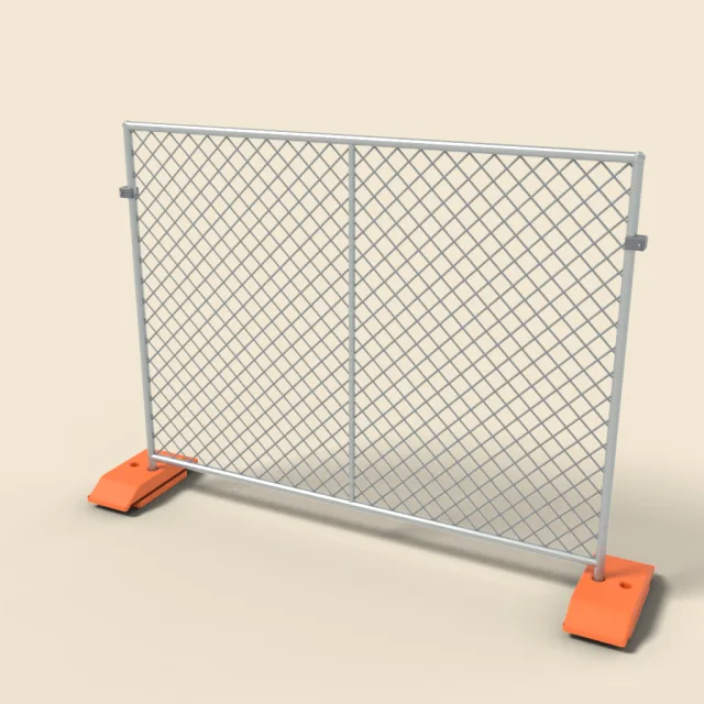 Chain link fence panel on feet