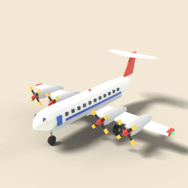 Toy airliner with propellers