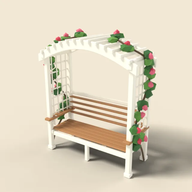 Arbor bench with trellis sides