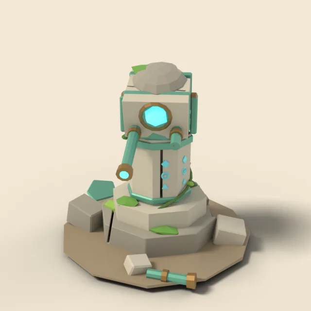 Broken ancient sentinel turret