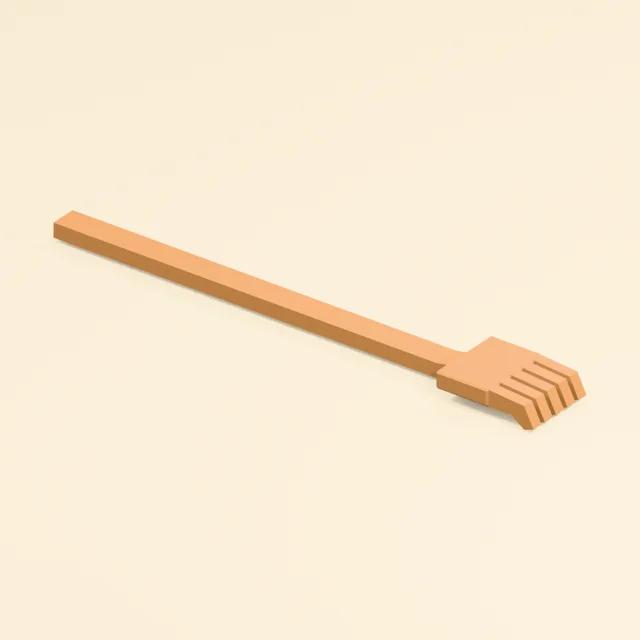 Long wooden back scratcher with curled finger head