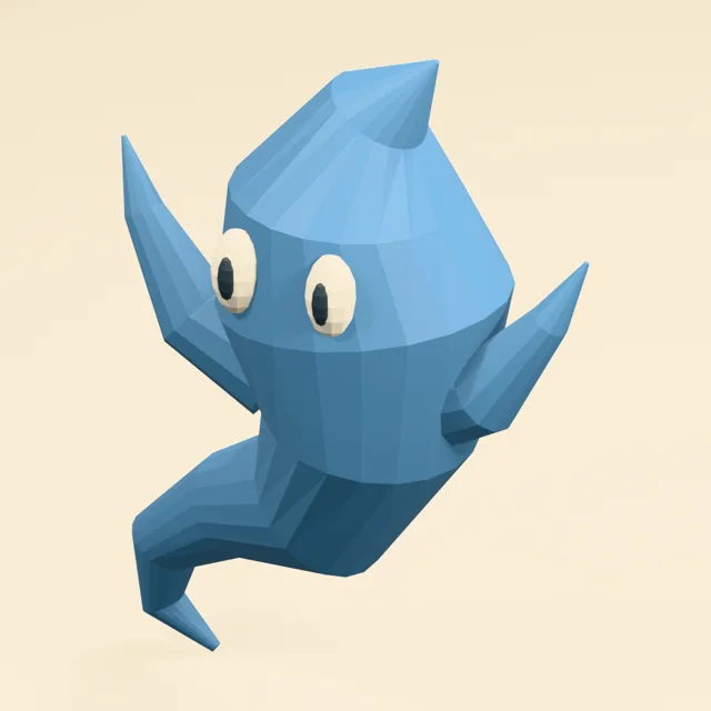 Curling spectral wisp with raised tapering arms