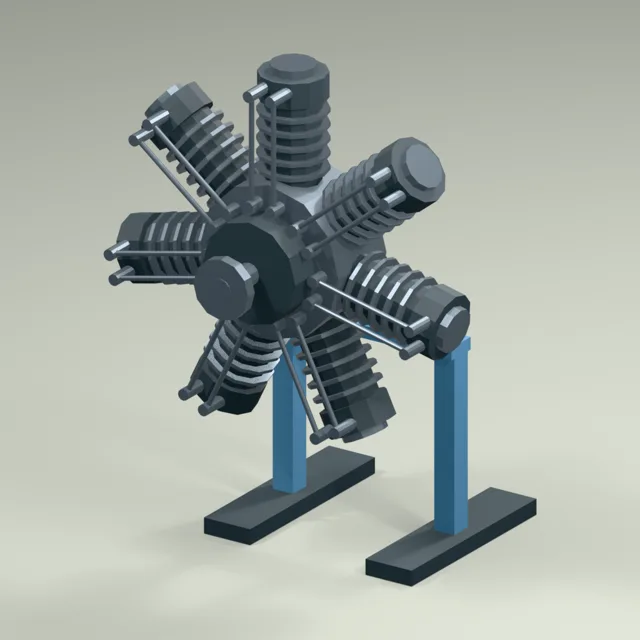 seven_cylinder_radial_engine_stand