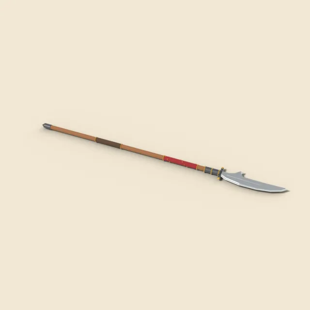 Italian glaive with curved blade