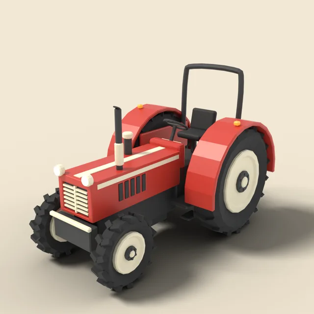 Red farm tractor