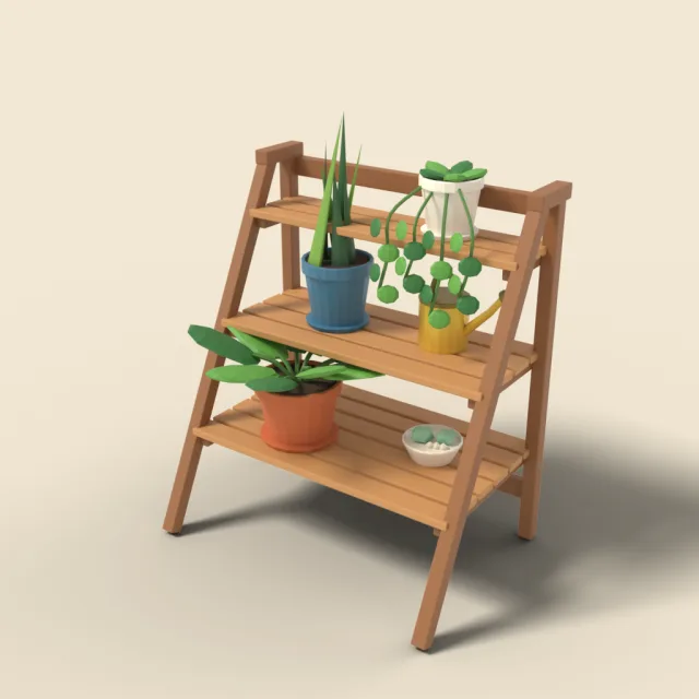 Plant stand with three levels