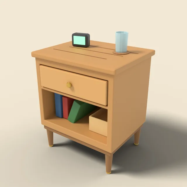 Oak nightstand with drawer