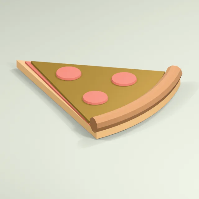 Pepperoni pizza slice with rounded crust