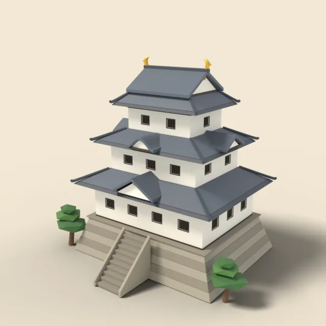 Japanese castle with white walls